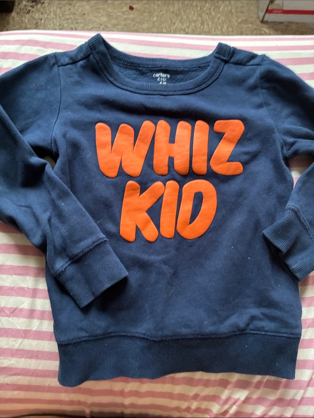 Carter's Navy Sweatshirt with Orange WHIZ KID Graphic